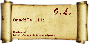 Orsós Lili névjegykártya