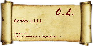 Orsós Lili névjegykártya