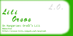 lili orsos business card